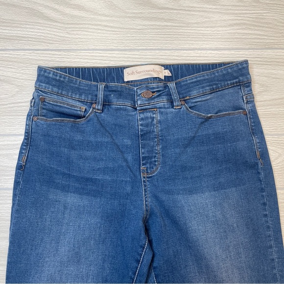 Soft Surroundings Supremely Soft Relaxed Pull On Blue Jean Pants Women’s Size M - Picture 6 of 13